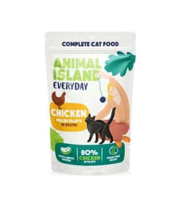 ANIMAL ISLAND Everyday Chicken and Beef fillets in broth - wet cat food - 4 x 85g