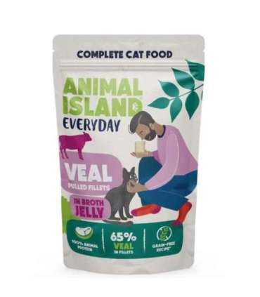ANIMAL ISLAND Everyday Veal and poultry with liver - wet cat food - 4 x 85g