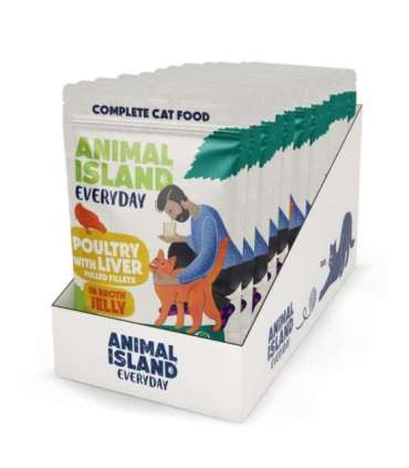 ANIMAL ISLAND Everyday Poultry and liver in jelly - wet cat food - 12 x 85g