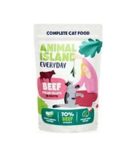 ANIMAL ISLAND Everyday Beef fillets in broth - wet cat food - 12 x 85g