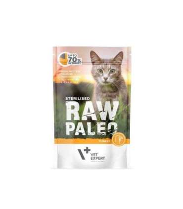 RAW PALEO Adult Cat Sterilised Turkey - wet cat food - 100 g