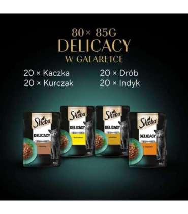 SHEBA Delicacy Poultry Flavours in jelly - wet cat food - 80x 85 g