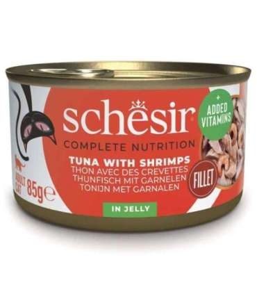 SCHESIR in jelly Tuna with shrimps - wet cat food - 85 g