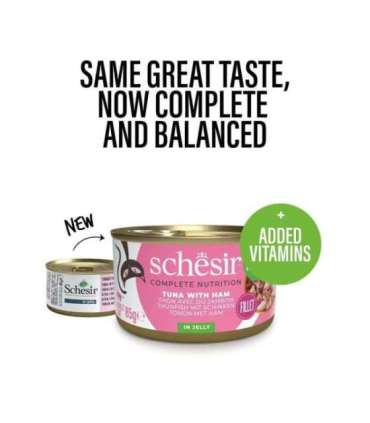 SCHESIR in jelly Tuna with ham - wet cat food - 85 g