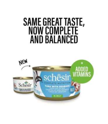 SCHESIR in jelly Tuna with sea bass - wet cat food - 85 g