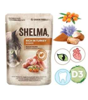 SHELMA Rich in turkey in sauce - wet cat food - 85g