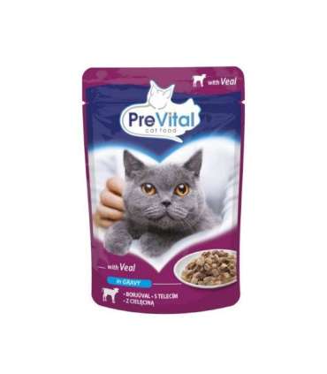 PREVITAL Cat Food Mix 4 Flavors Chicken, Veal, Salmon, Poultry – wet cat food – 96 x 100 g