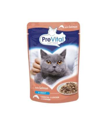 PREVITAL Cat Food Mix 4 Flavors Chicken, Veal, Salmon, Poultry – wet cat food – 96 x 100 g