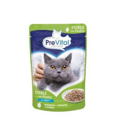 PREVITAL Cat Food Mix 4 Flavors Chicken, Veal, Salmon, Poultry – wet cat food – 96 x 100 g