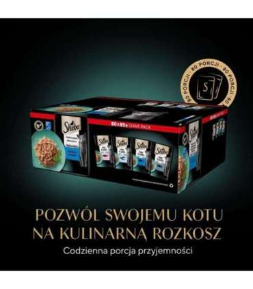 SHEBA Delicacy Fishy Flavours in jelly - wet cat food - 80x 85g