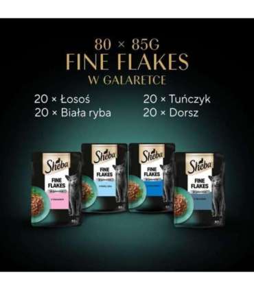 SHEBA Delicacy Fishy Flavours in jelly - wet cat food - 80x 85g