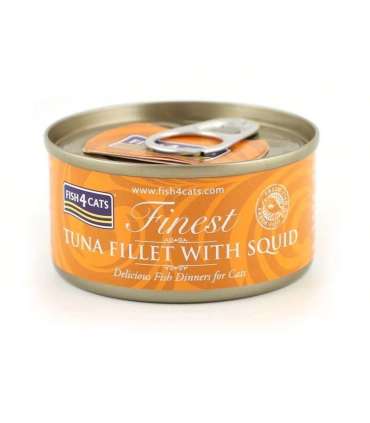 FISH4CATS Tuna fillet with squid - wet cat food - 70g