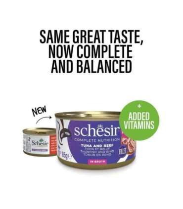 SCHESIR in cooking water Tuna with beef and rice - wet cat food - 85 g