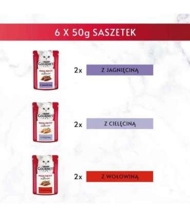 GOURMET Mon Petit Meat Mix - wet cat food - 6 x 50 g