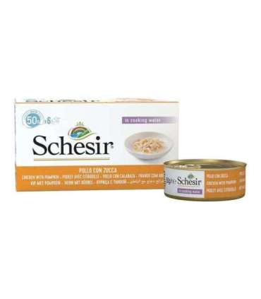 SCHESIR Chicken fillets with pumpkin in broth - wet cat food - 6x50g