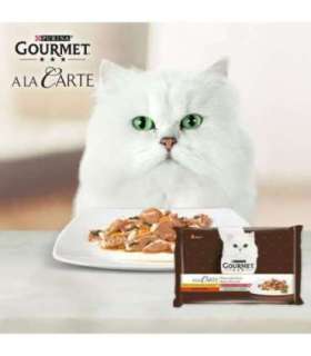 GOURMET A la Carte Chicken, Trout, Beef, and Fish - wet cat food - 4 x 85 g