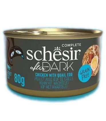 SCHESIR After Dark Chicken fillet with quail egg in broth - wet cat food - 80g