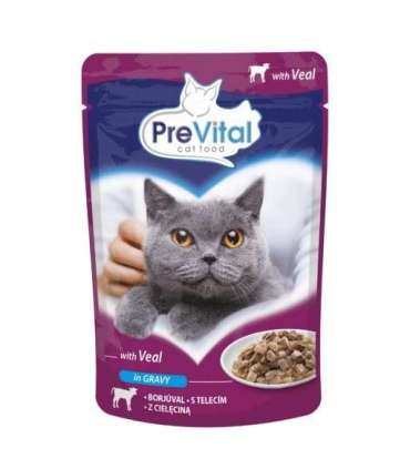 PREVITAL Veal in gravy - wet cat food - 100g