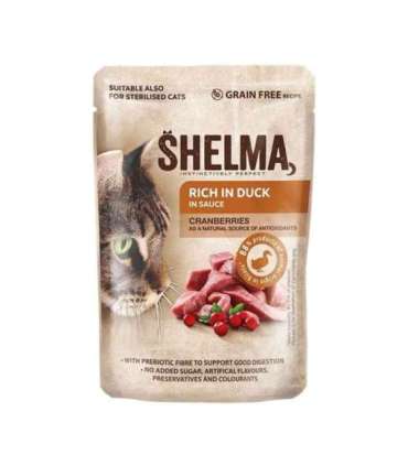 SHELMA Rich in chicken, turkey, beef and duck - wet cat food - 4x85g