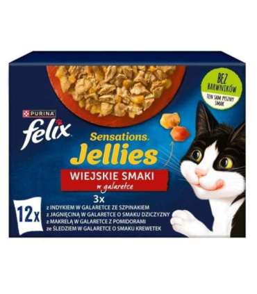 Purina Felix Sensations Mix Turkey, Mackerel, Lamb, Herring - Wet Cat Food - 12x85 g