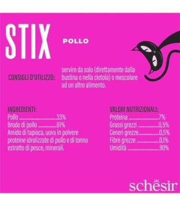 SCHESIR Stix Cream of chicken - treat for cats - 6x15g