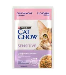 PURINA Cat Chow Sensitive with salmon and zucchini in sauce - wet cat food - 26x85g (20 + 6 GRATIS)