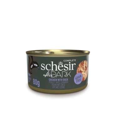 SCHESIR After Dark Chicken fillet with duck in broth - wet cat food - 80g