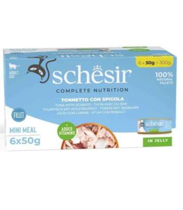 SCHESIR Tuna with sea bass in jelly - wet cat food - 6x50g