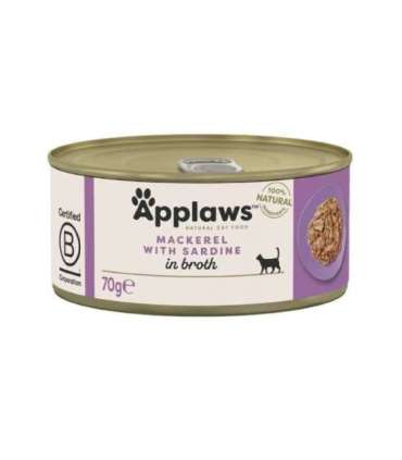 APPLAWS Mackerel with sardine in broth - wet cat food - 70g