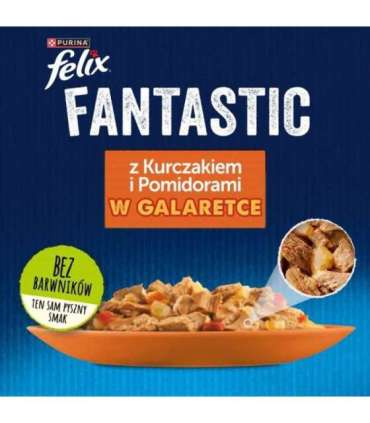 Felix Fanstastic Chicken, Tomato - Wet Cat Food - 85 g