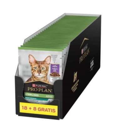 PURINA Pro Plan Sterilised Adult Maintenance Pieces with duck in sauce - wet cat food - 26x85g (18 + 8 GRATIS)