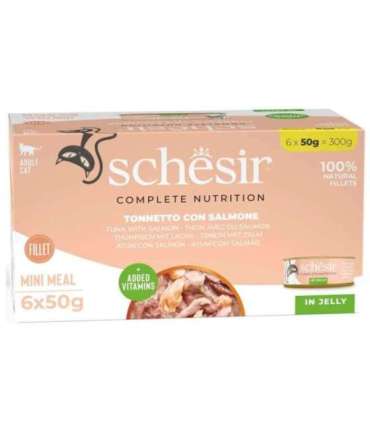 SCHESIR Tuna with salmon in jelly - wet cat food - 6x50g