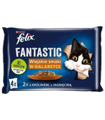 Felix Fantastic rabbit, lamb - wet food for cats 340 g (4x 85 g)