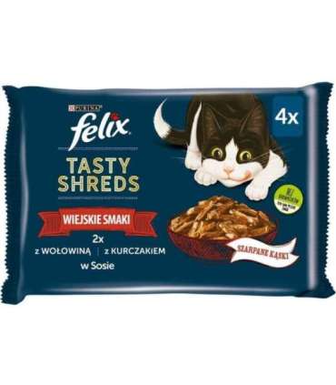 FELIX Tasty Shreds with beef and chicken - 4x 80g