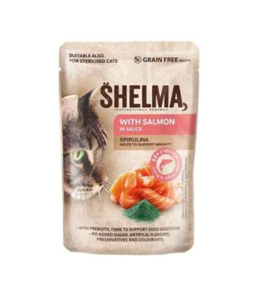 SHELMA Rich in salmon, cod, beef and chicken - wet cat food - 4x85g