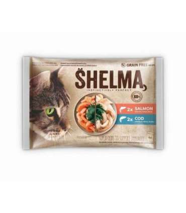 SHELMA with salmon and cod in sauce - wet cat food - 4x85g