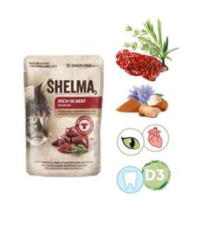 SHELMA Rich in beef in sauce - wet cat food - 85g