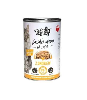 TUF TUF Pieces of meat in sauce with poultry - wet cat food - 415g