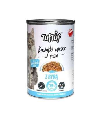 TUF TUF Pieces of meat in sauce with fish - wet cat food - 415g