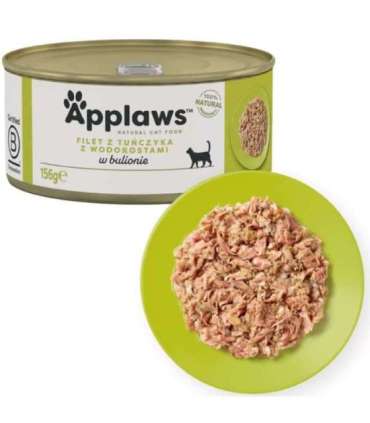APPLAWS Tuna fillet with seaweed in broth - wet cat food - 156g