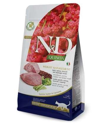 FARMINA N&D Quinoa Weight Management Lamb&Broccoli - dry cat food - 5 kg