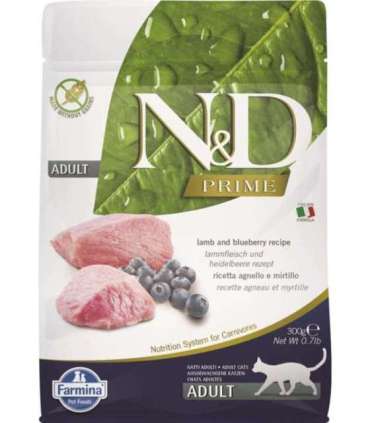 FARMINA N&D Prime Cat Lamb and Blueberry Adult  - dry cat food - 300 g