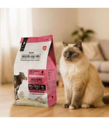 WIEJSKA ZAGRODA Monoprotein Beef - dry cat food - 3kg