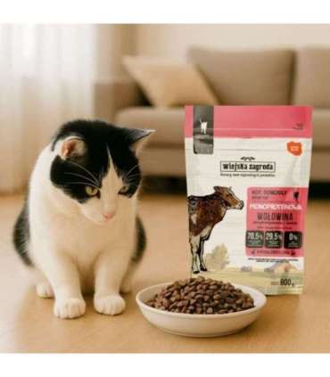 WIEJSKA ZAGRODA Monoprotein Beef - dry cat food - 800g