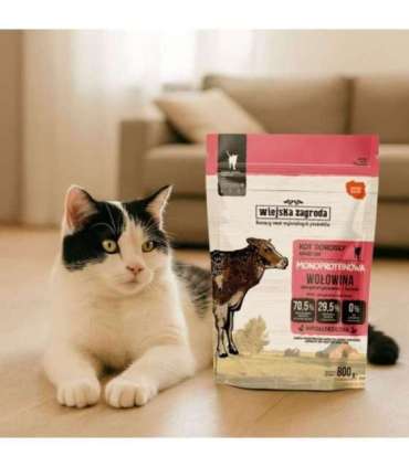 WIEJSKA ZAGRODA Monoprotein Beef - dry cat food - 800g