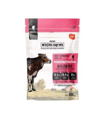WIEJSKA ZAGRODA Monoprotein Beef - dry cat food - 800g