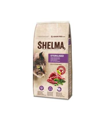SHELMA Sterilised Beef - dry cat food - 8kg