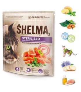 SHELMA Sterilised Rich in salmon - dry cat food - 750g