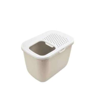 SAVIC HOP Coffee Brown with White Lid – Cat Litter Tray – 58.5x39x39.5 cm – 1 pc.