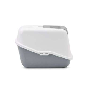 SAVIC Nestor White-Grey - Covered Cat Litter Box - 56x39x38.5 cm - 1 pc
